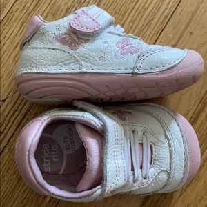 White and pink stride rite toddler sneakers